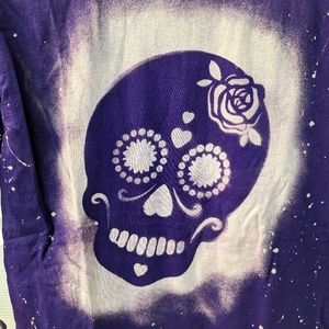 Bleached Sugar Skull Purple Tee Shirt
